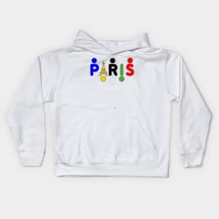 Paris France Olympic color  rings Kids Hoodie